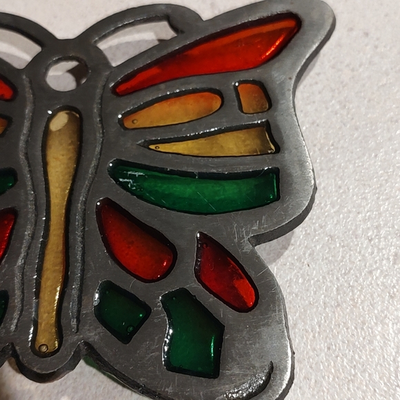 Add color to your table setting beautiful Cast Iron Butterfly Footed trivet - Picture 9 of 11